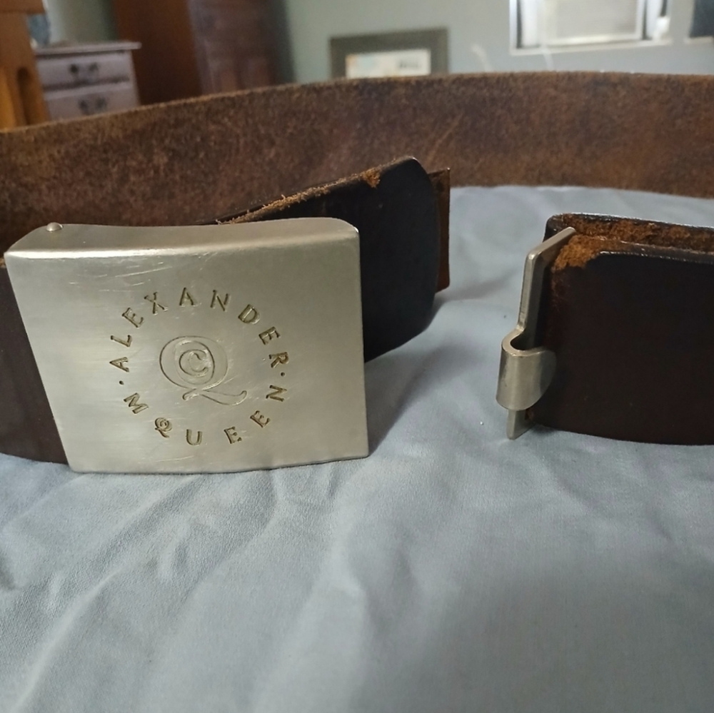 Alexander McQueen Black Leather Belt